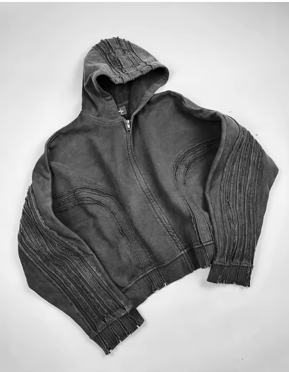 Void Stitch Washed Zip-Up Hoodie