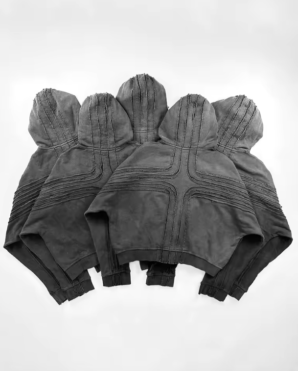 Void Stitch Washed Zip-Up Hoodie